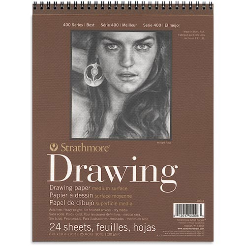 Strathmore 400 Series Drawing Pad  8" x 10" (24 sheets, 80lb) Medium, Spiral Bound