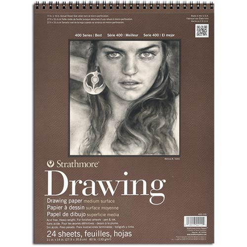 Strathmore 400 Series Drawing Pad  9" x 12" (24 sheets, 80lb) Medium Spiral Bound