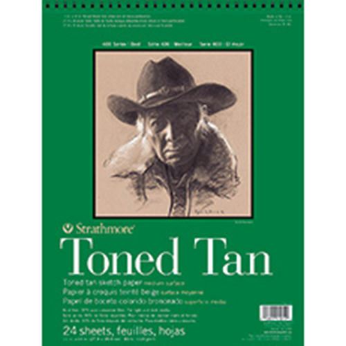 Strathmore 400 Series Toned Tan Sketch Paper (412) 11" x 14" - (24 sheets, 80lb) Wire Bound