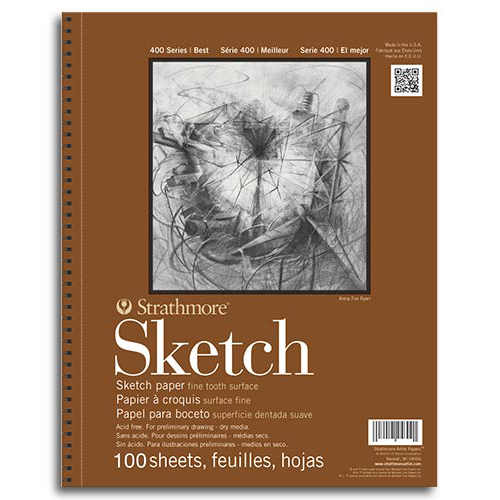 Strathmore 400 Series Sketch Pad (455) 11" x 14" - (100 sheets, 60lb) Spiral Bound