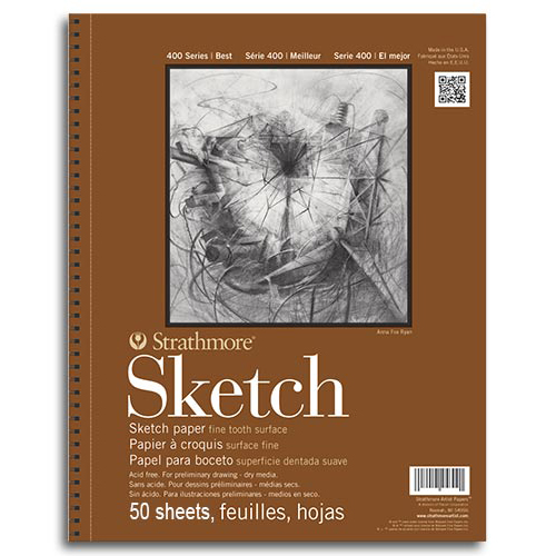 Strathmore 400 Series Sketch Pad (455) 9" x 12" - (50 sheets, 60lb) Spiral Bound
