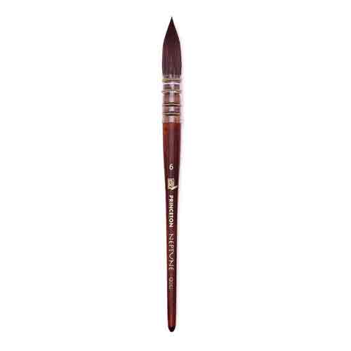 Princeton Neptune Series 4750 Synthetic Squirrel Brush – Short Handle Quill 6   PRN4750Q6