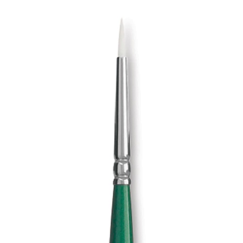 Princeton Summit 6100 Series White Synthetic Long Handle Brush for Oil & Acrylic - Round 2/0