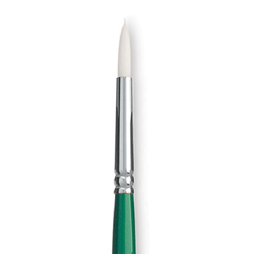 Princeton Summit 6100 Series White Synthetic Long Handle Brush for Oil & Acrylic - Round 4