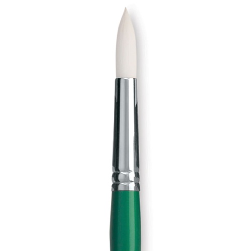 Princeton Summit 6100 Series White Synthetic Long Handle Brush for Oil & Acrylic - Round 8