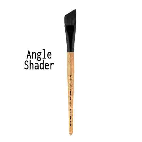 Princeton 6450 Series Catalyst Polytip Bristle Brush - Short Handle Angle Shader 1/2"