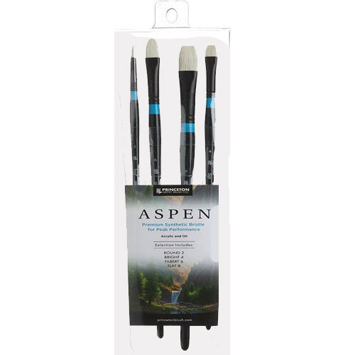 Princeton Professional Aspen Brush for Oil & Acrylic Set- 4pc