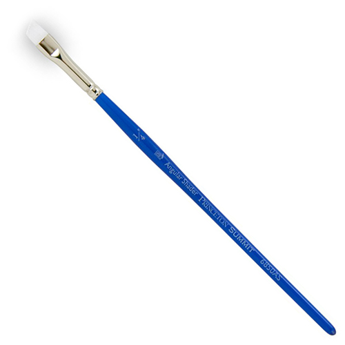 Princeton Summit 6850 Series White Synthetic Brush for Watercolor & Acrylic - Angle Shader 1/4"