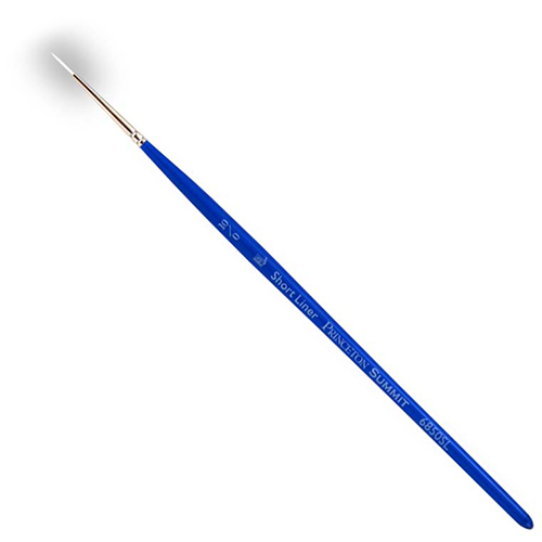 Princeton Summit 6850 Series White Synthetic Brush for Watercolor & Acrylic - Short Liner #10/0