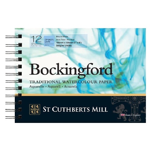St Cuthbert's Bockingford Watercolor Spiral Bound Pad - 7"X5" Cold Press  47030001011A