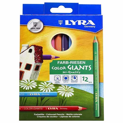 Farb-Riesen Color Giants Lacquared Colored Pencils- 12ct  L3941120