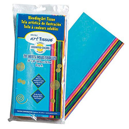 Spectra Bleeding Tissue Paper 20" x 30" - (20 Sheets) Assorted Colors  58506
