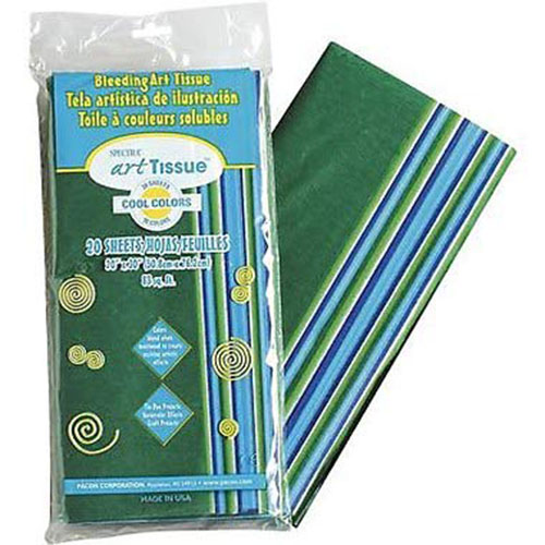 Spectra Bleeding Tissue Paper 20" x 30" - (20 Sheets) 10 Cool Colors  58520