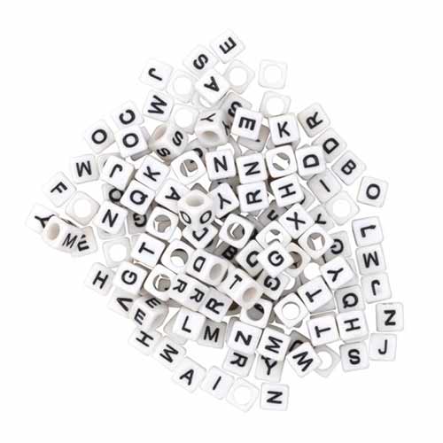 Alphabet Beads- 6mm Black/White (150ct)