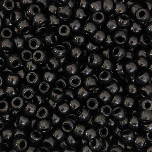 Pony Beads 6mmx9mm- Black (1000ct)
