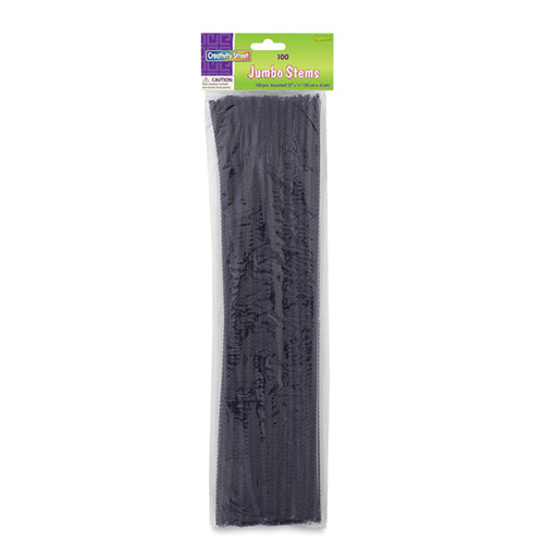 Creativity Street Jumbo Chenille Stems 12" - (100 Pack) Black pipe cleaners