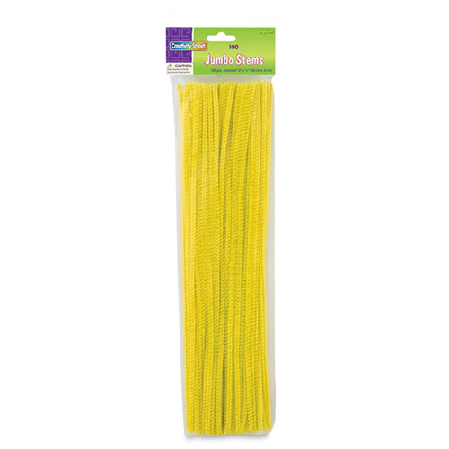 Creativity Street Jumbo Chenille Stems 12?  (100 Pack) Yellow pipe cleaners