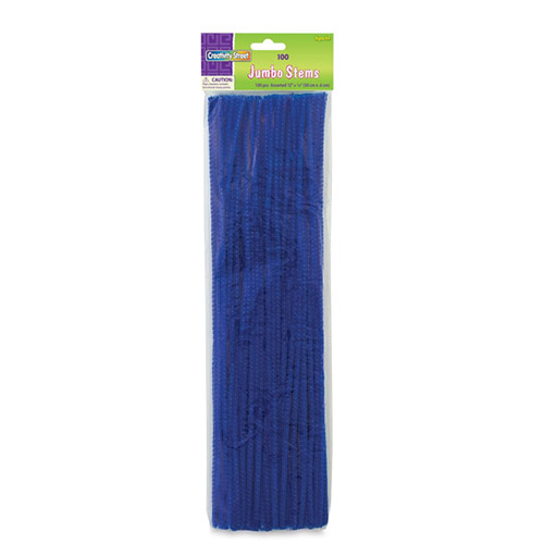 Creativity Street Jumbo Chenille Stems 12" - (100 Pack) Blue pipe cleaners