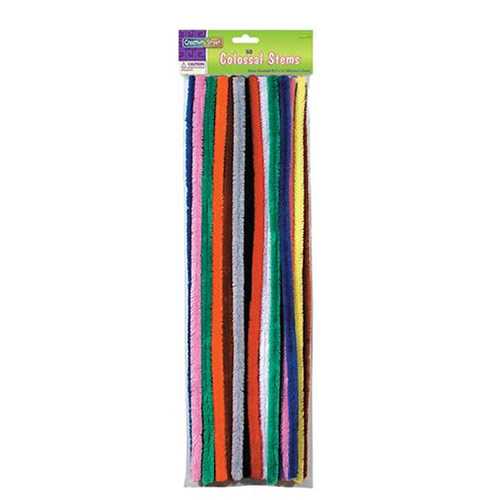 Creativity Street Colossal Chenille Stems  - (50 Pack) Assorted Colors