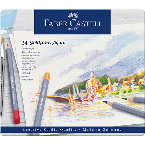 Faber Castell Creative Studio Goldfaber Aqua Watercolor Pencil Metal Tin- 24ct