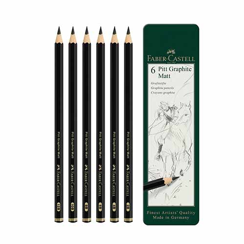 Pitt Graphite Matte Pencil Tin- 6ct