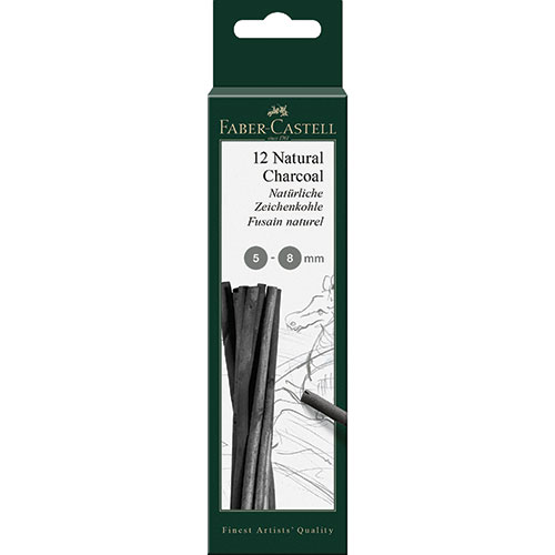 Faber Castell Natural Willow Charcoal Sticks- 12ct (5-8mm)