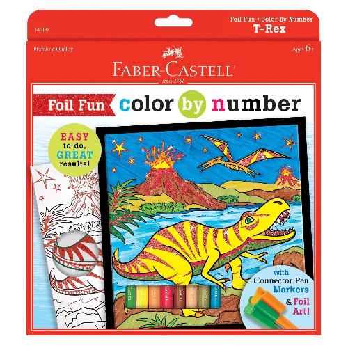 Faber-Castell Foil Fun Color by Numbers T-Rex Art Set