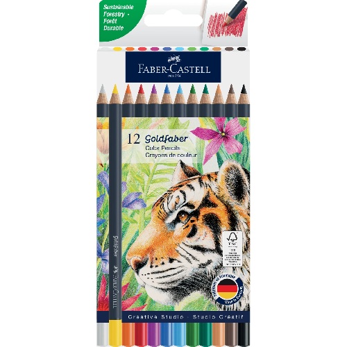Faber Castell Goldfaber Colored Pencil - 12ct Basic Colors  FC214713