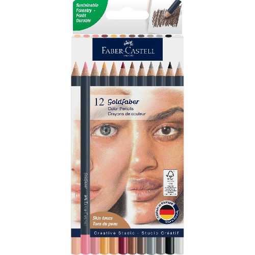Faber Castell Goldfaber Colored Pencil - 12ct Skin Tone Colors  FC214714