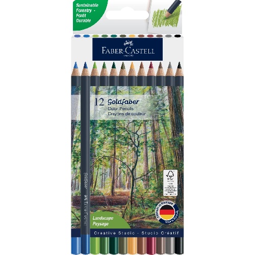 Faber Castell Goldfaber Colored Pencil - 12ct Landscape Colors  FC214716
