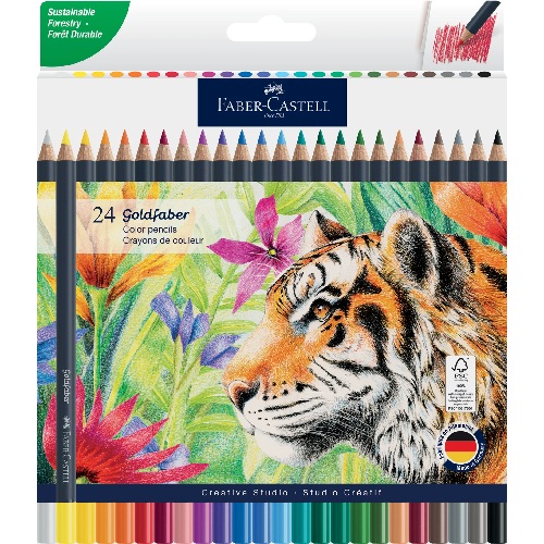 Faber Castell Goldfaber Colored Pencil - 24ct Assorted Colors  FC214726