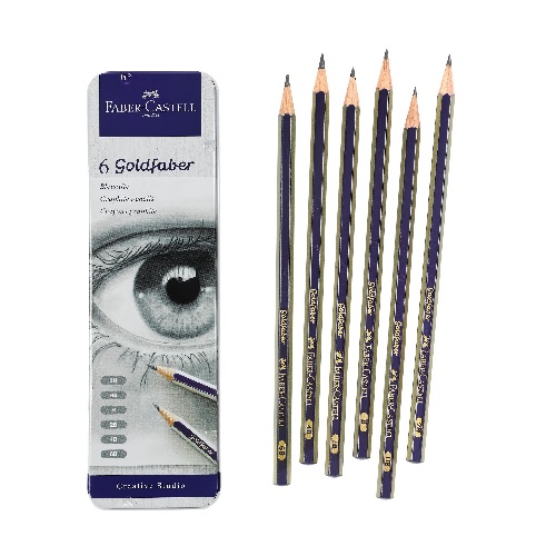 Faber Castell Creative Studio Goldfaber Graphite Sketching Set  6ct Metal Tin
