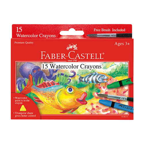 Faber Castell Watercolor Crayons W/ Brush- 15ct