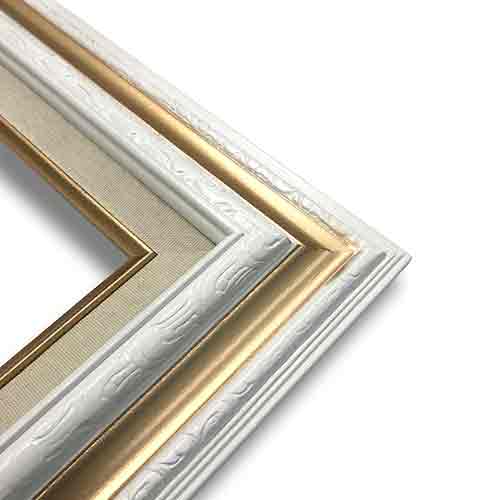 Econo Frame White Gold with Linen Liner - 15" x 30"