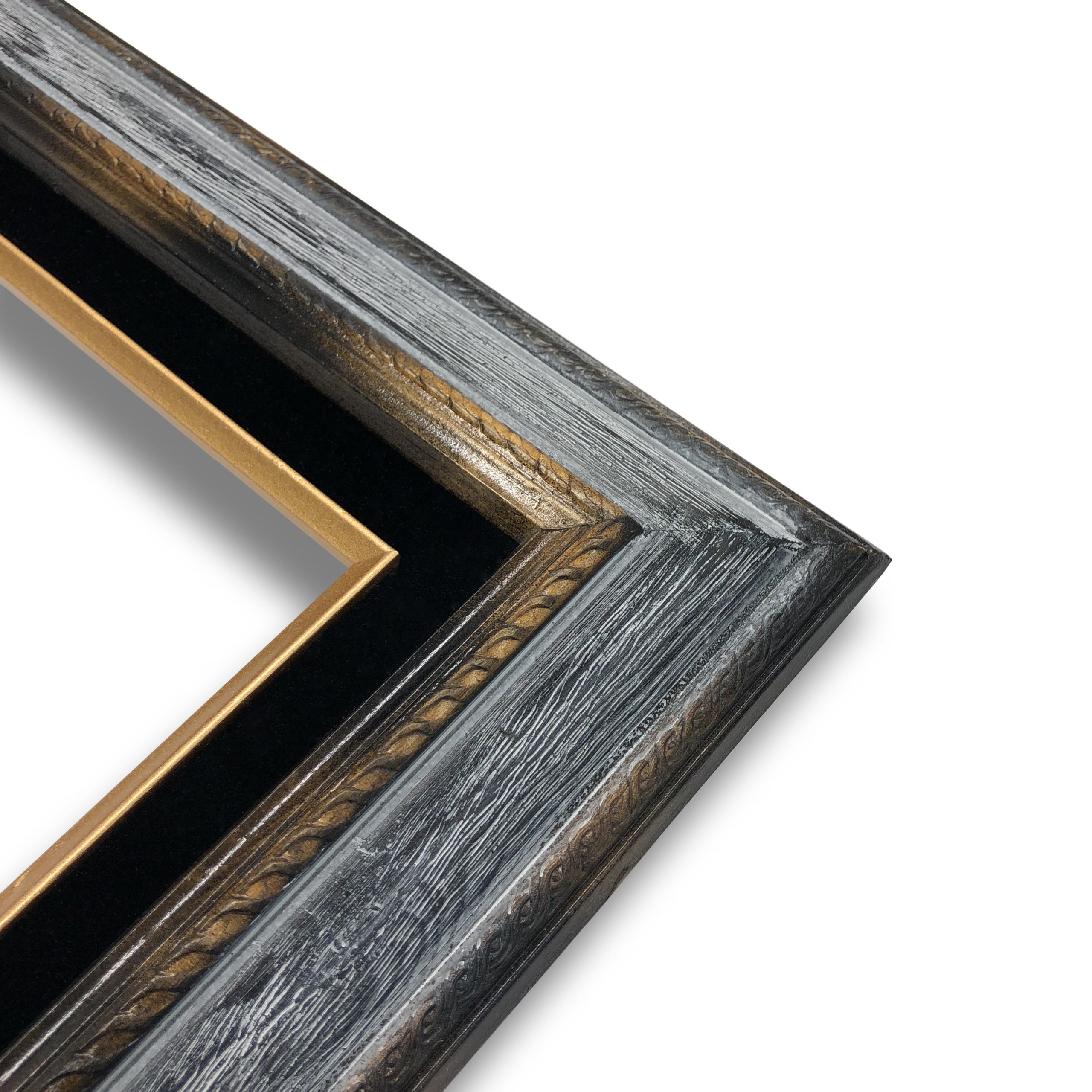 Econo Frame Tuscan Stained Walnut Grey with Black Velvet Liner - 18" x 36"