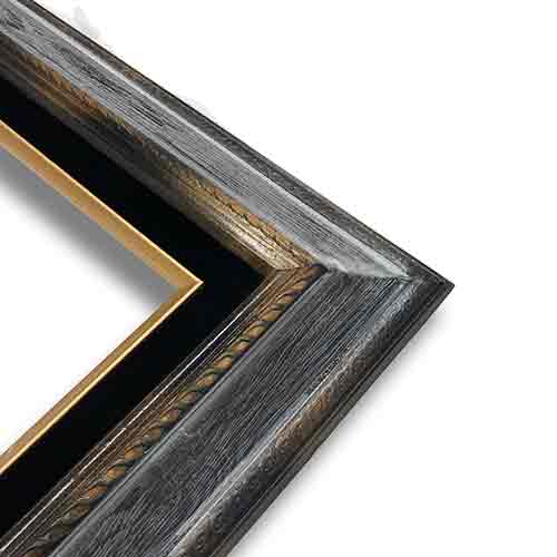 Econo Frame Stained Walnut Grey with Black Velvet Liner - 22" x 28"