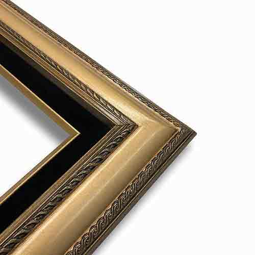 Econo Frame Tuscan Gold with Gold and Black Velvet Liner - 9" x 12"