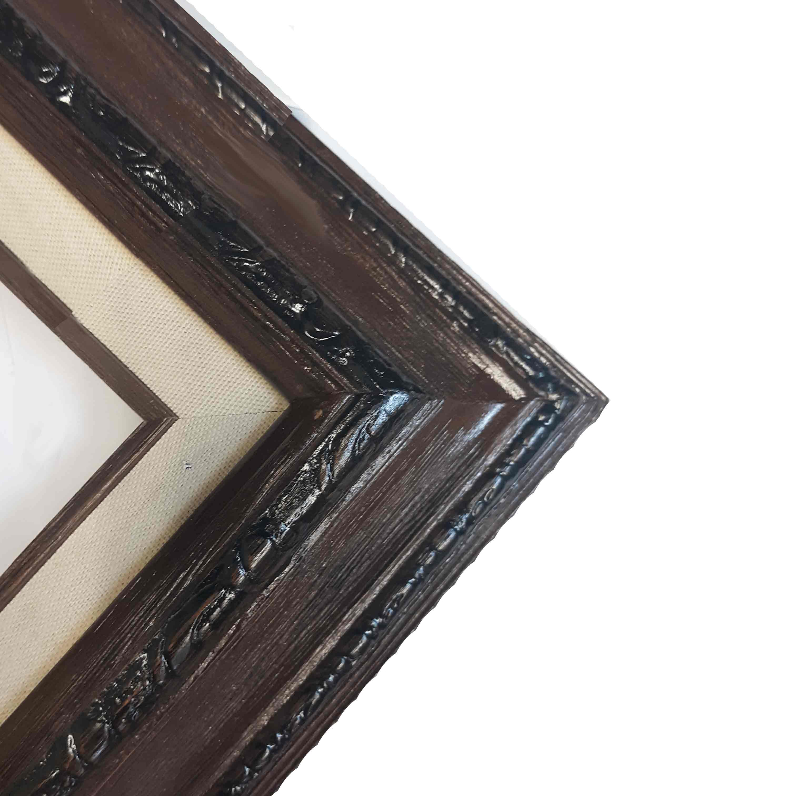 Closeout Econo Frame Walnut Wire Brushed with Linen Liner - 4"x5"