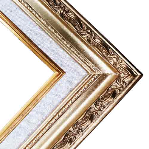 Series 139G Ornate Gold Frame with Linen liner - 12" x 24"
