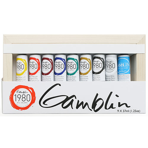 Gamblin 1980 Oil Colors Set & Panel - (10 Pieces)  101110