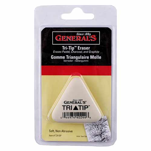 Tri-Tip Soft Triangular White Eraser Blistercard