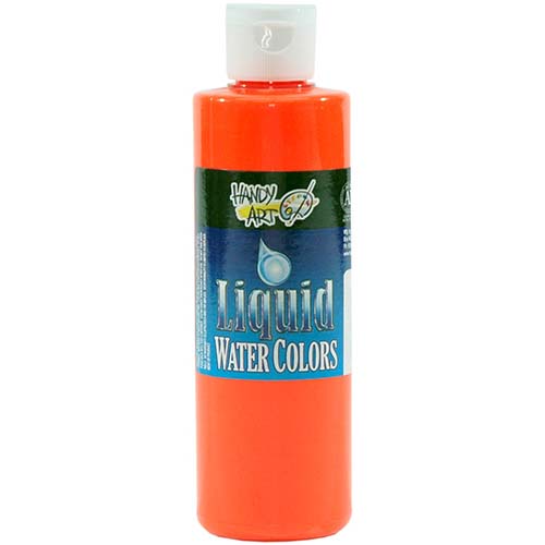 Handy Art Liquid Water Colors - (8oz/237ml) Fluorescent Orange