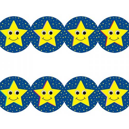 Hygloss Borders 3" x 36" - (12 Pack) Smiling Stars