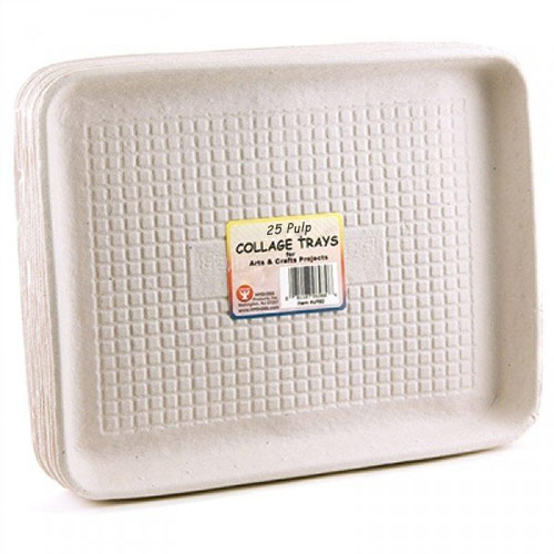 Hygloss Pulp Collage Trays 9" x 12" - (25 Pack)