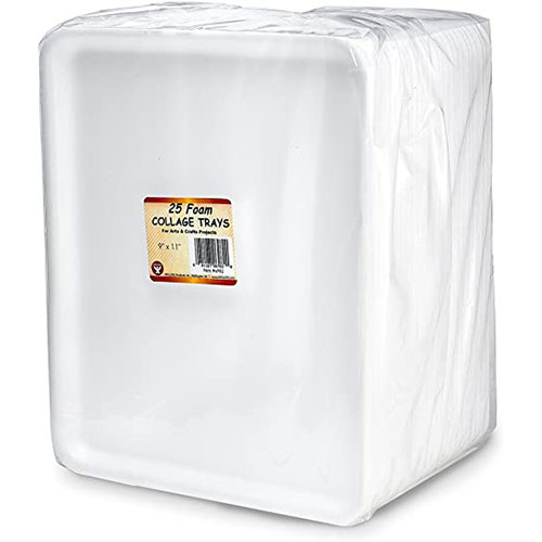 Hygloss Foam Collage Trays 9" x 11" - (25 Pack)