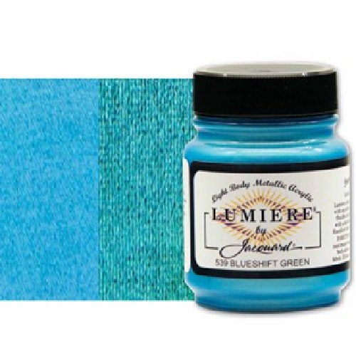 Jacquard Lumiere Metallic Fabric Paint - (2.25oz/70ml) Blueshift Green1539