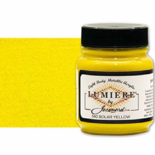 Jacquard Lumiere Metallic Fabric Paint - (2.25oz/70ml) Solar Yellow 1540