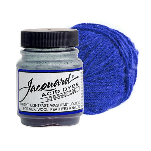Jacquard Acid Dyes for Protein and Synthetic Fibers - (.5oz) Sapphire Blue