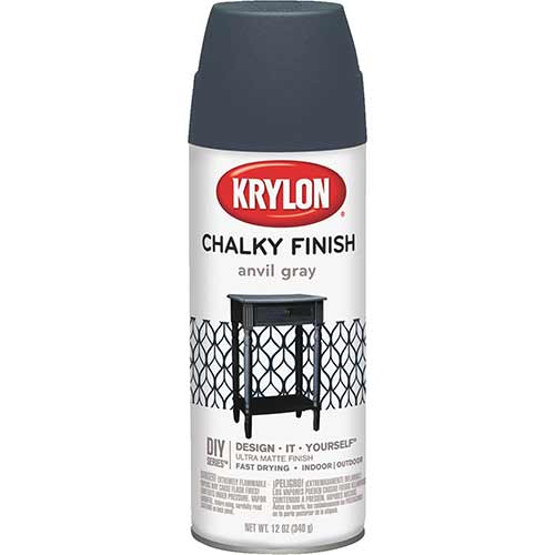 Krylon Chalky Finish Spray Paint - (12 Oz) Anvil Gray