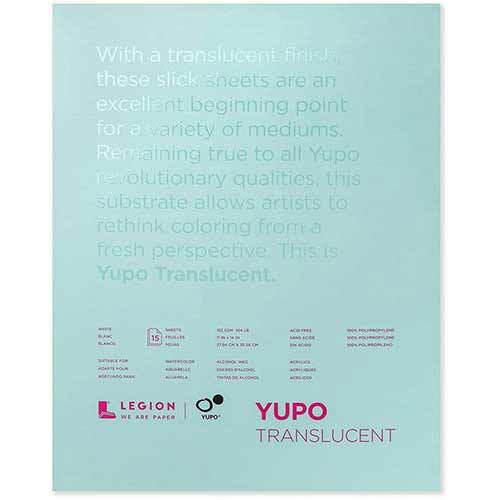 Legion Yupo Synthetic Paper 11" x 14", 104lb - (15 Sheets) Translucent